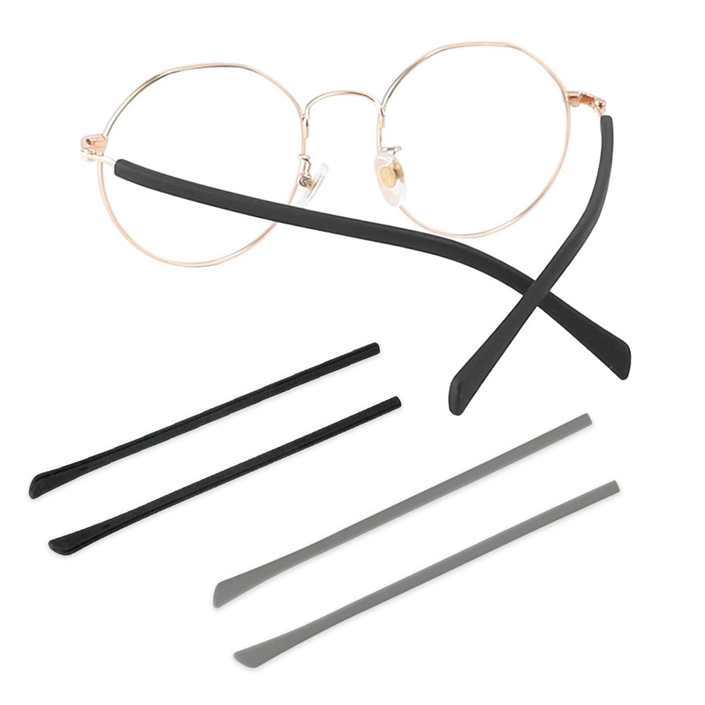 TORWOL anti-slip silicone eyeglass end tips attached to thin metal glasses legs