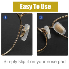 Glasses with Torwol nose pad covers to prevent slipping