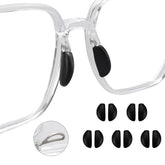 TORWOL anti-slip silicone nose pads on glasses – front view (black)