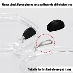 Close-up of teardrop silicone nose pad for glasses
