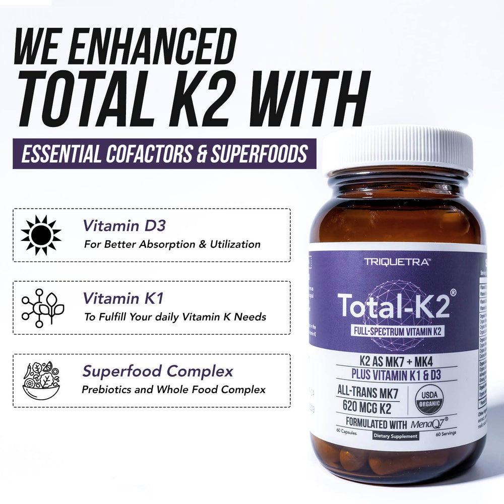 USDA Organic Certified emblem on Total K2 packaging