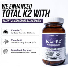 USDA Organic Certified emblem on Total K2 packaging