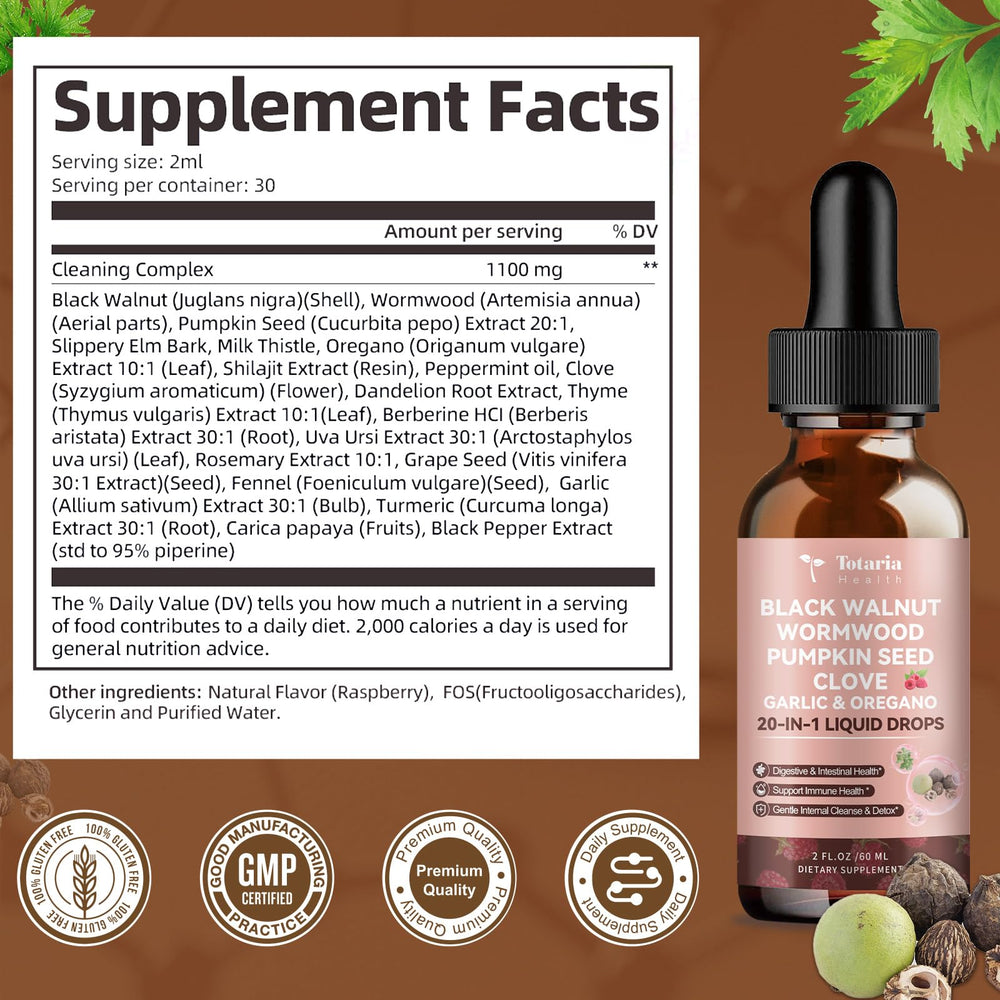 Raspberry flavored Totaria tincture bottle with packaging and dropper