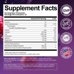 Totaria 3in1 whey protein gummies berry serving demonstrates easy, on-the-go protein intake.