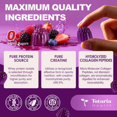 Totaria berry flavor gummies taste-test suggests enjoyable consistency for daily wellness ritual.