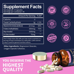 Totaria capsules in palm illustrating serving size and convenient daily use for women