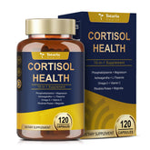 Bottle of Totaria cortisol supplement with Ashwagandha, Magnesium, Rhodiola and L-Theanine.