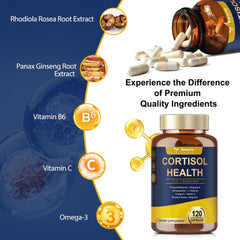 Close-up of Totaria cortisol supplement ingredients.