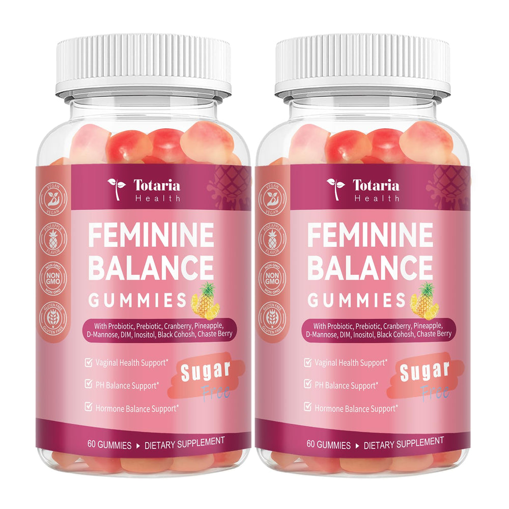 Totaria feminine balance gummies bottle on display