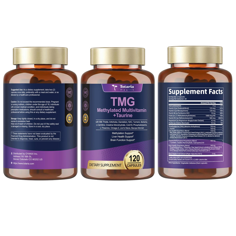 Totaria 24-in-1 ingredients overview on product label.