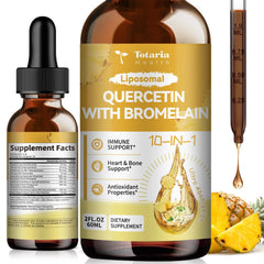 Totaria liposomal quercetin with bromelain liquid drops bottle