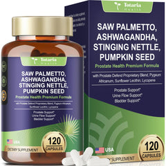 Totaria Organic Saw Palmetto 120-count bottle on white background