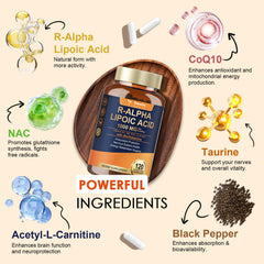 Front label of Totaria R-ALA 600mg bottle