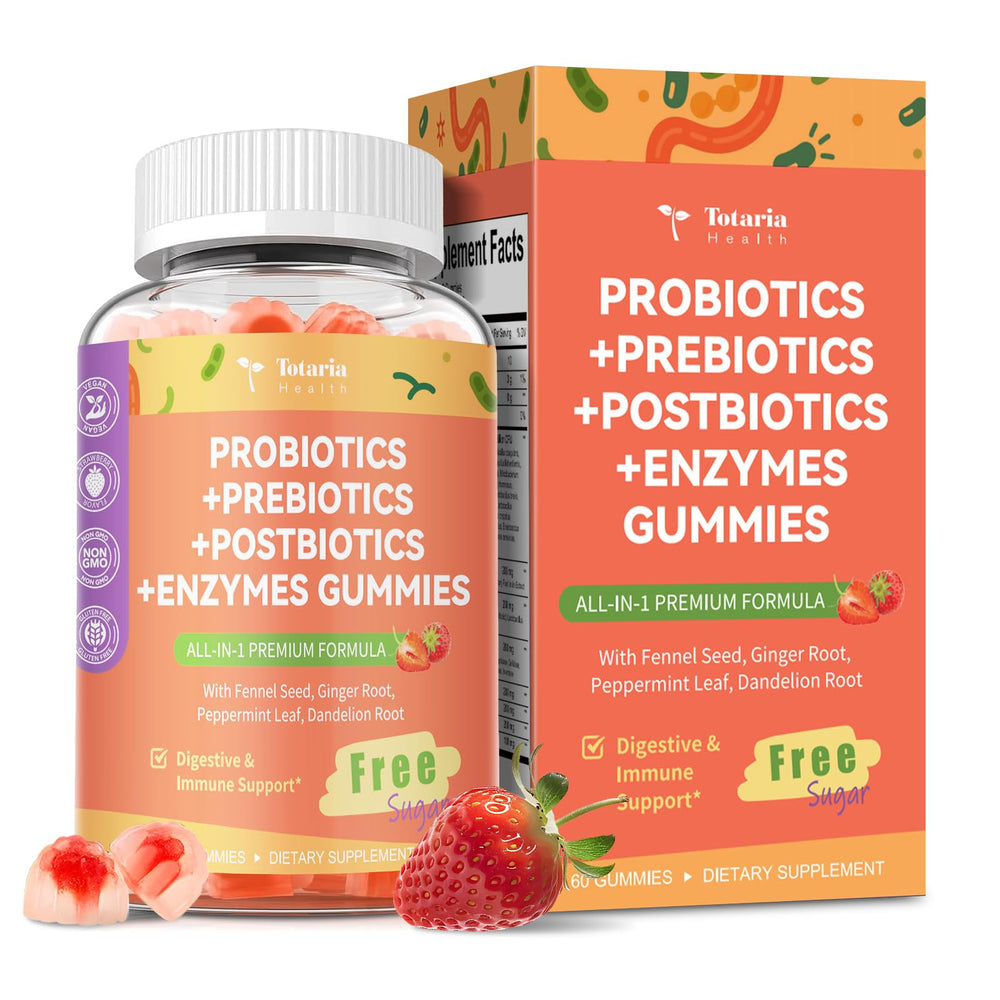 Bottle of Totaria Sugar Free 5-in-1 Probiotic Gummy with label