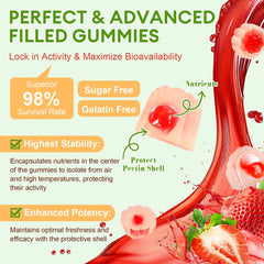 Gummies spilled next to peppermint for flavor cue