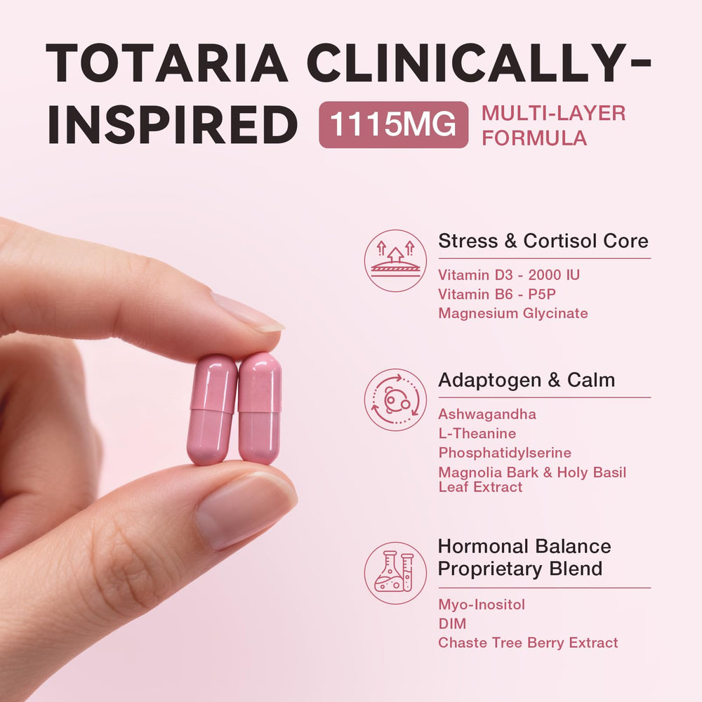 Totaria supplement facts label showing clean ingredients and dosing