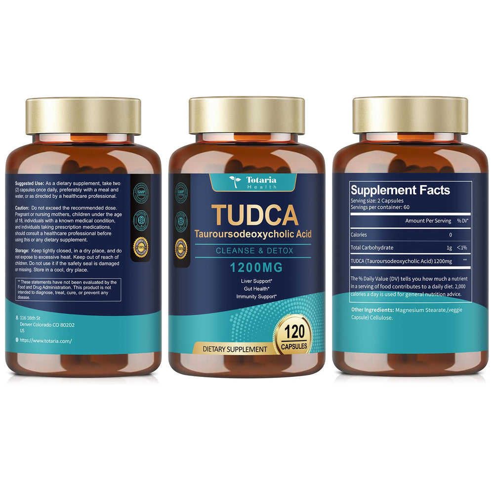 Totaria TUDCA bottle – side profile