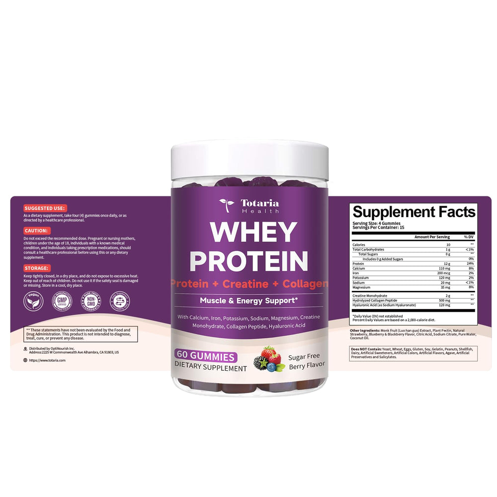 Totaria bottle and glass image illustrates convenient protein source during activities.