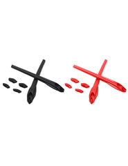 Replacement earsocks and nose pads in Black and Red for Oakley Flak 2.0 XL OO9188/OO9295 – image 1