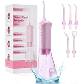 TOVENDOR Water Dental Flosser pink with 300ml tank and IPX7 waterproof design