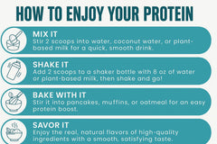 TOZZY vegan pea protein vanilla ingredient-panel highlights simple, natural ingredients.