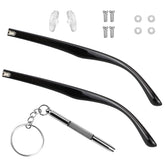 One pair of black TR90 glasses replacement arms