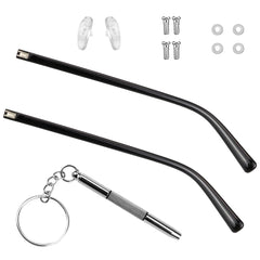 Black TR90 glasses replacement arms with 5mm width