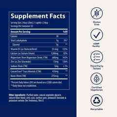 Ingredients list for Trace Minerals Cal/Mag/Zinc 32oz