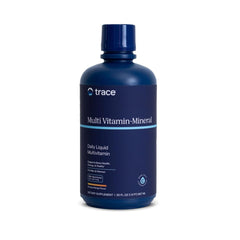 Trace Minerals Liquid Multi Vitamin-Mineral bottle with orange mango flavor, 30 fl oz