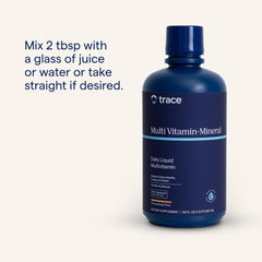 Nutrition facts panel for Trace Minerals Liquid Multi Vitamin-Mineral