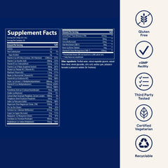 Gluten-free daily vitamin-mineral supplement for energy and bone health