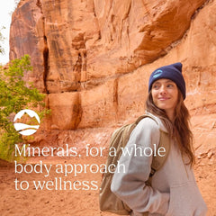 Lifestyle image featuring an active person with Trace Minerals liquid supplement