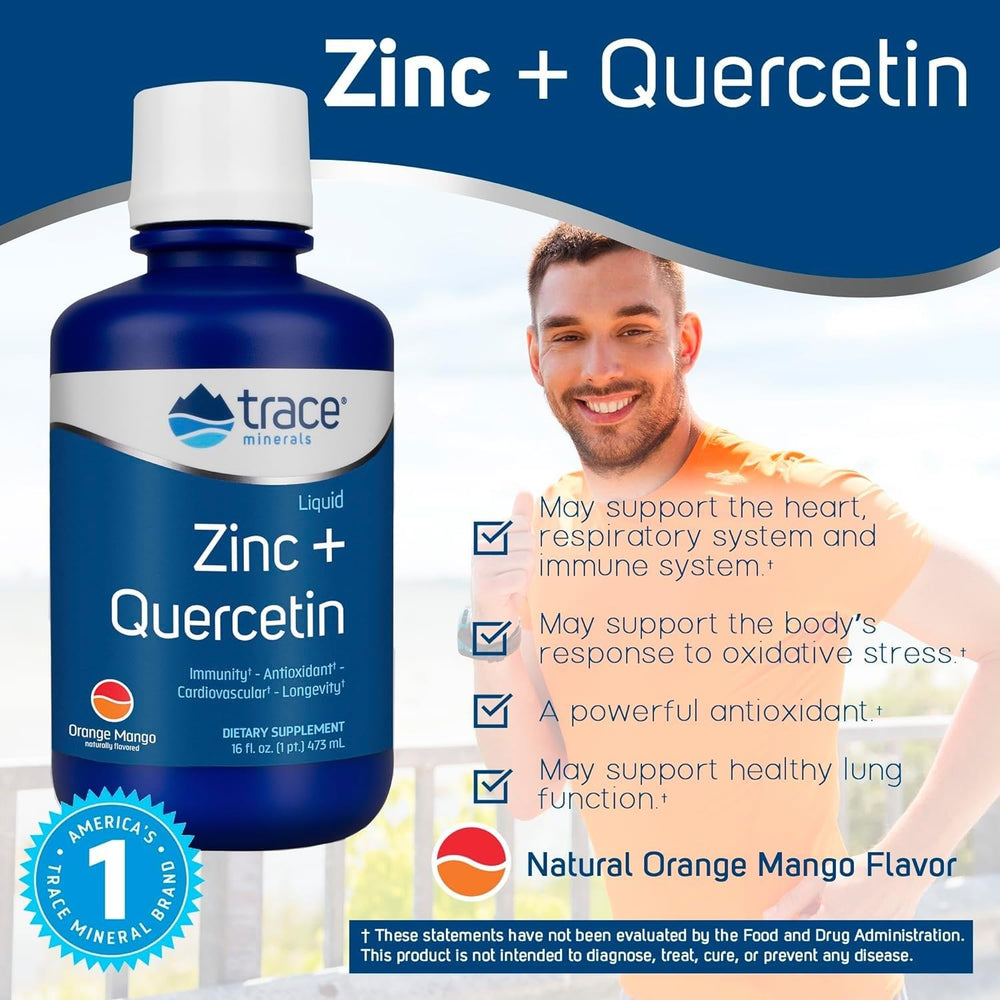 Pouring one tablespoon of liquid zinc plus quercetin