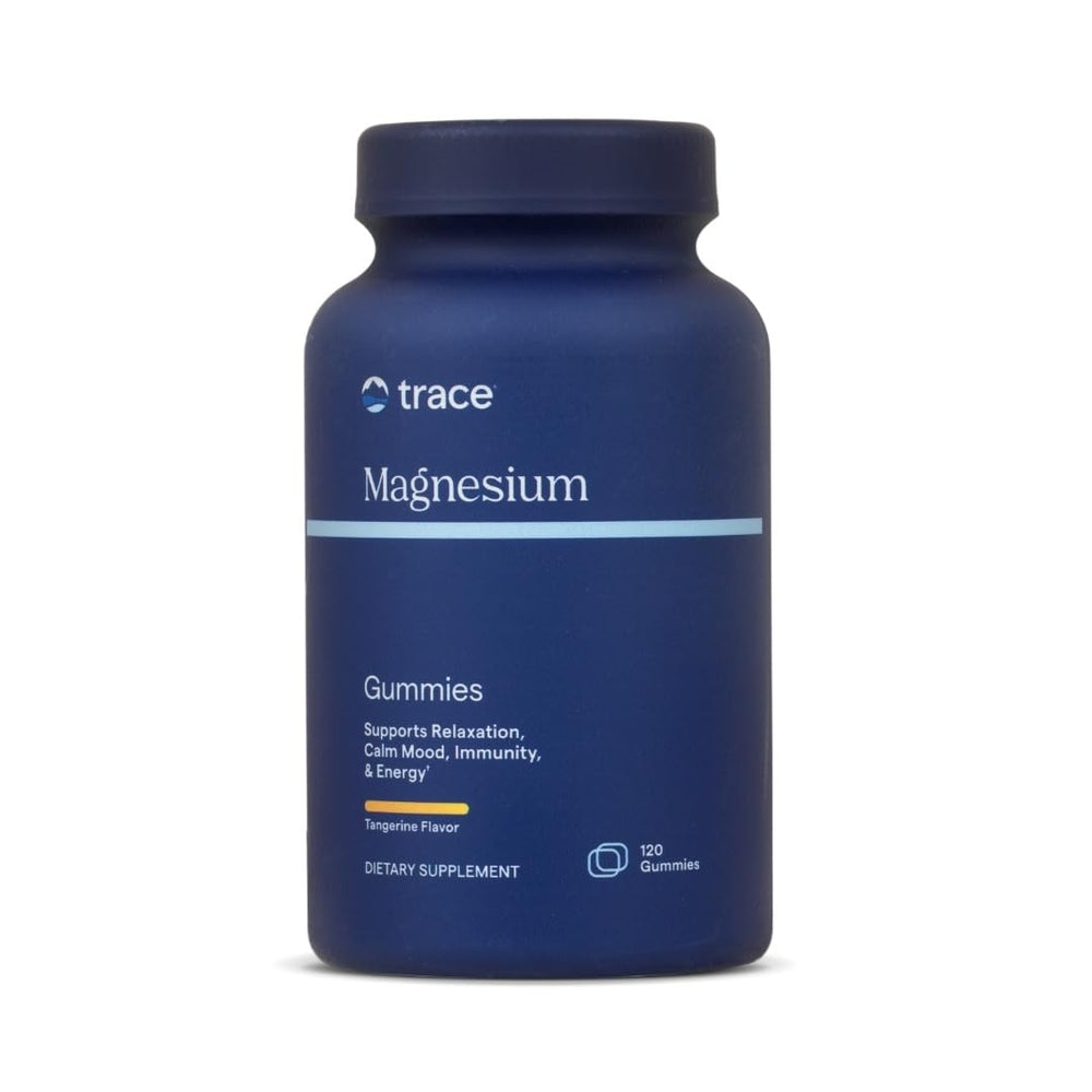 Bottle of Trace Minerals Magnesium 84mg Tangerine Gummies