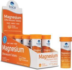 Trace Minerals Magnesium Effervescent orange-flavor tubes packaging