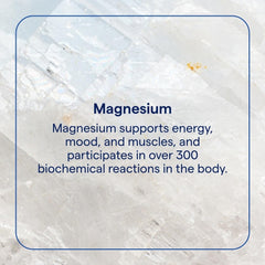 Close-up of magnesium citrate and magnesium chloride ingredients