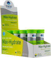 Trace Minerals Max-Hydrate Immunity packaging tubes ready for on-the-go hydration and immune support.