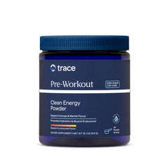 Trace Minerals Pre-Workout bottle ready for performance fueling and focus.