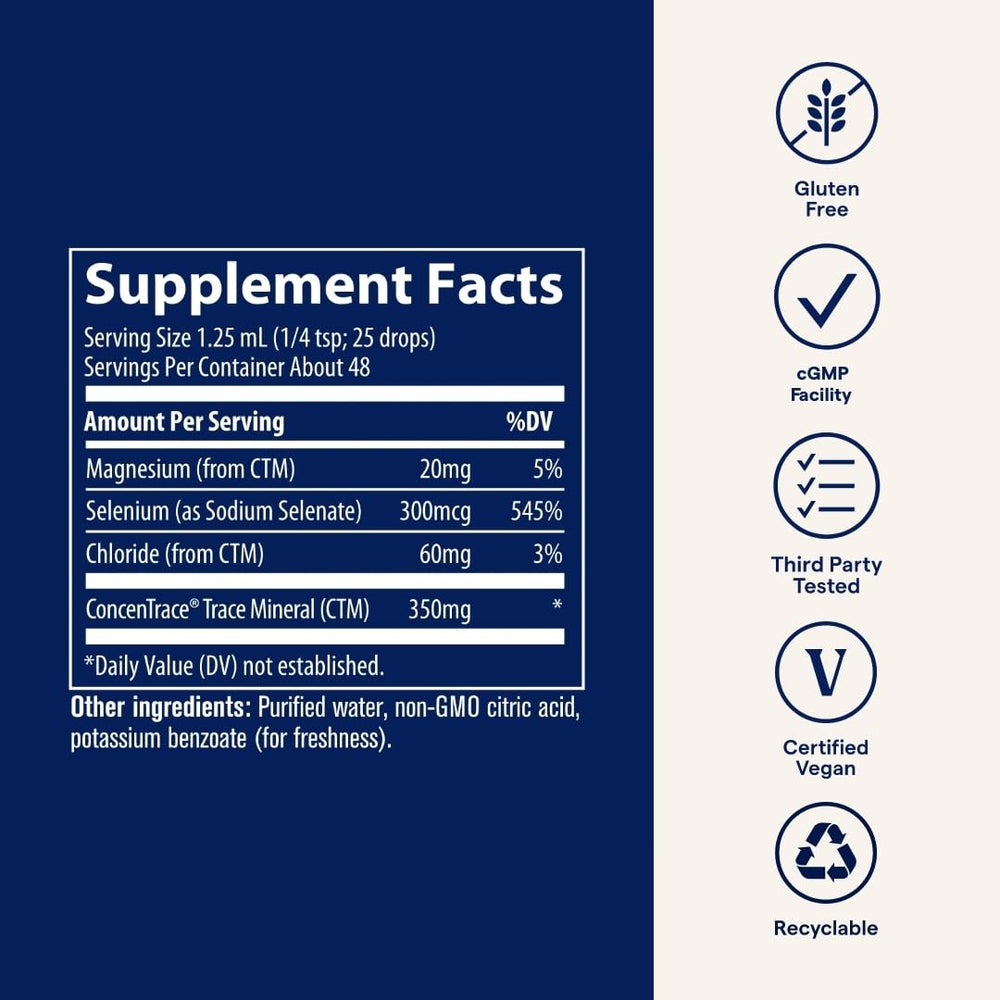 Serving suggestion with juice and the 1.25 mL selenium dosage
