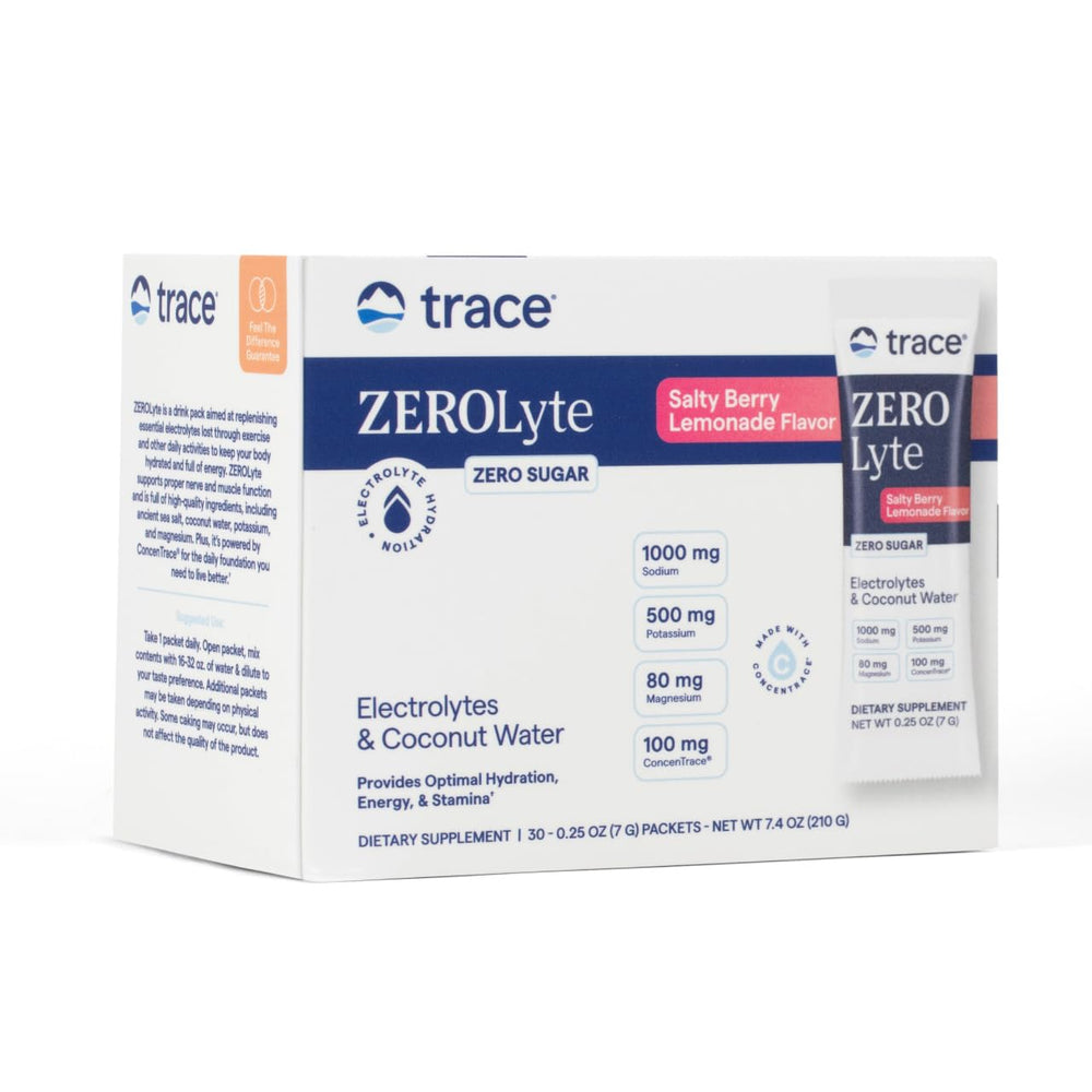 Label of Trace Minerals ZeroLyte Salty Berry Lemonade 30-pack