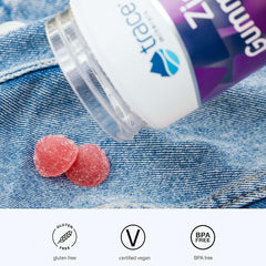 Gummies with elderberry theme and natural health imagery