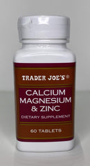 Product packaging image for Trader Joe's Calcium Magnesium & Zinc 60 Tablet