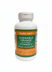 Bottle of Trader Joe's Chewable Orange Vitamin C, 100 tablets