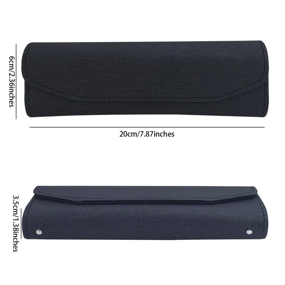 Interior of black TraderPlus travel case showing dual brush-head loops