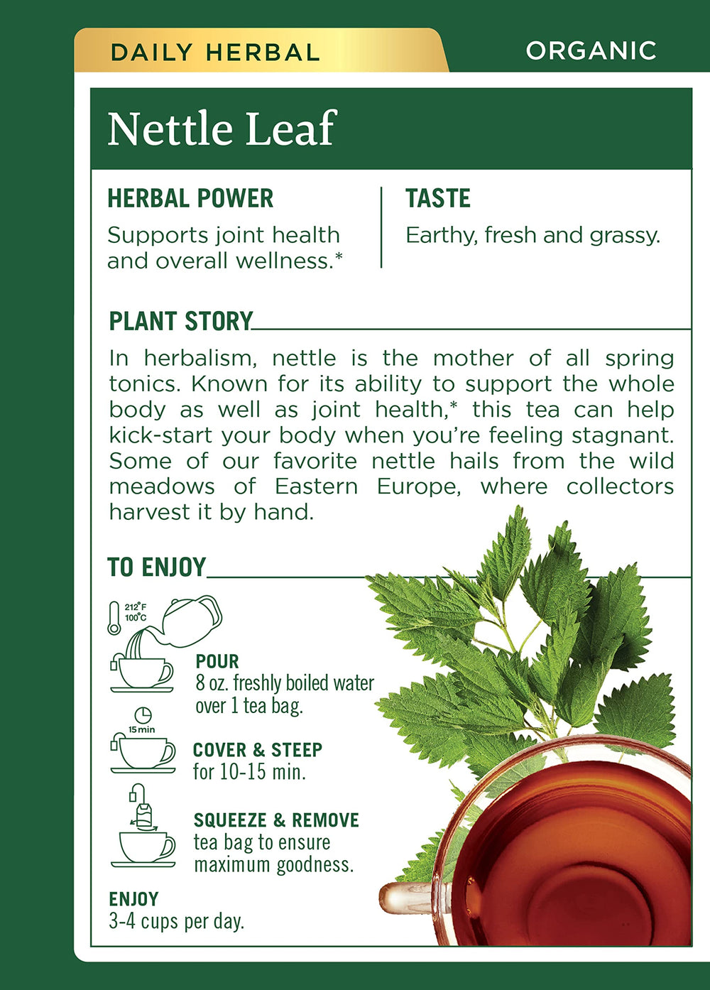 Two boxes of Traditional Medicinals Organic Nettle Leaf Tea