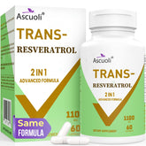 Bottle front view of 99% Ultra Purity Trans-Resveratrol 1100mg – 60 capsules