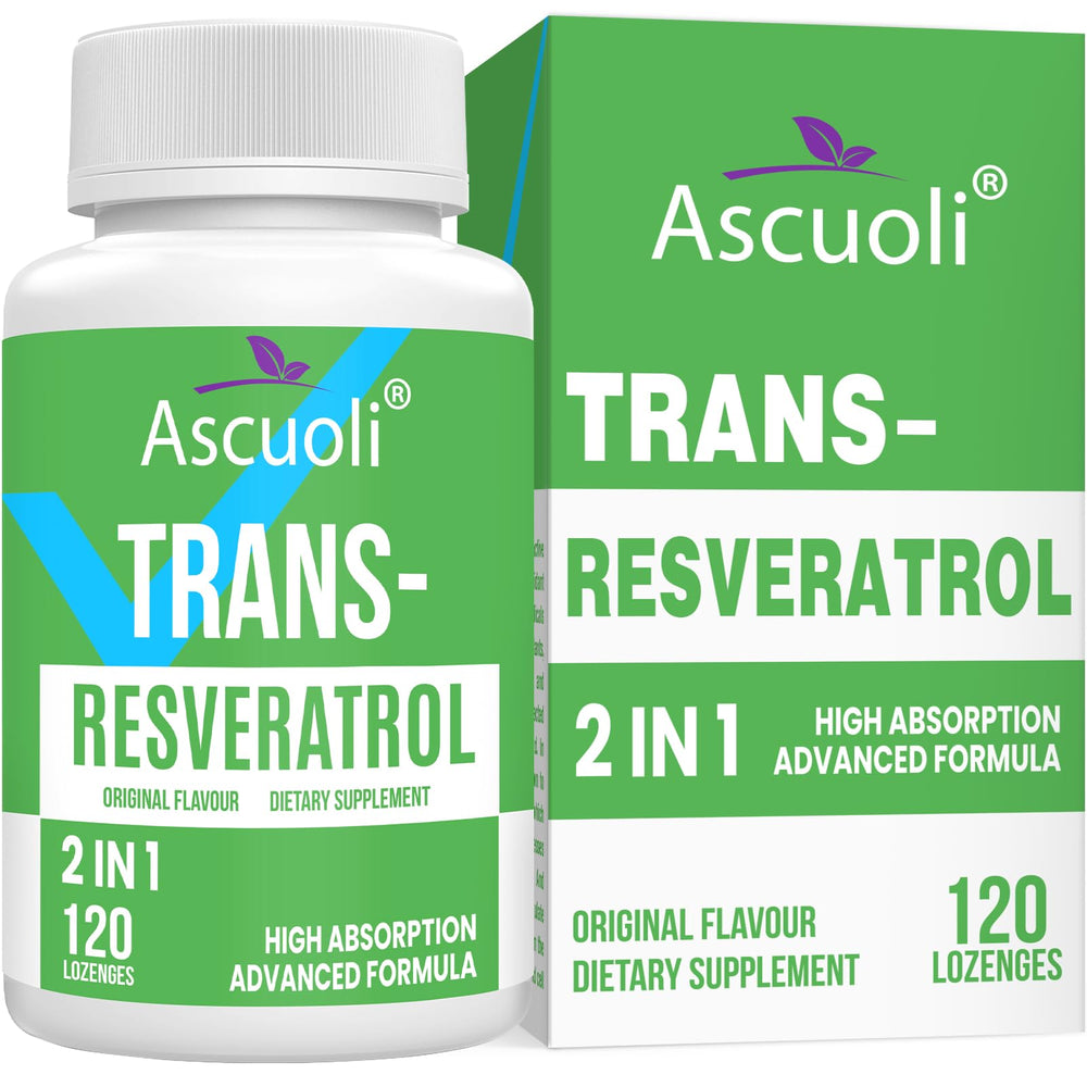 Front view of Sublingual Trans-Resveratrol packaging