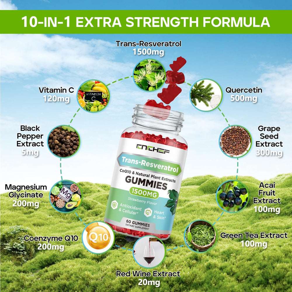 Green tea ingredient in the resveratrol gummy formula