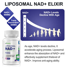 Trans-resveratrol and NAD+ synergy illustration