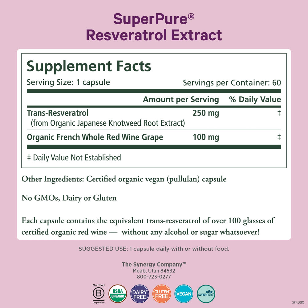 Trans-resveratrol from organic Japanese knotweed